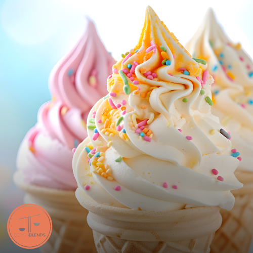 Soft serve, soft serve with sprinkles, strawberry ice cream